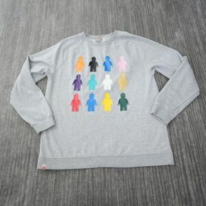 Lego Collection x Target Sweatshirt Men Gray Crew Neck Long Sleeve Cotton Large